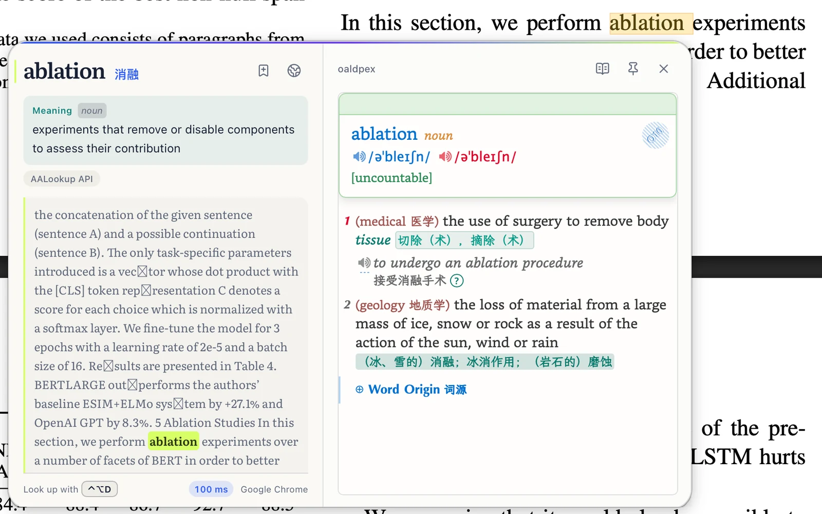 A paper in the browser's PDF viewer. The term is explained with the sentence around it.